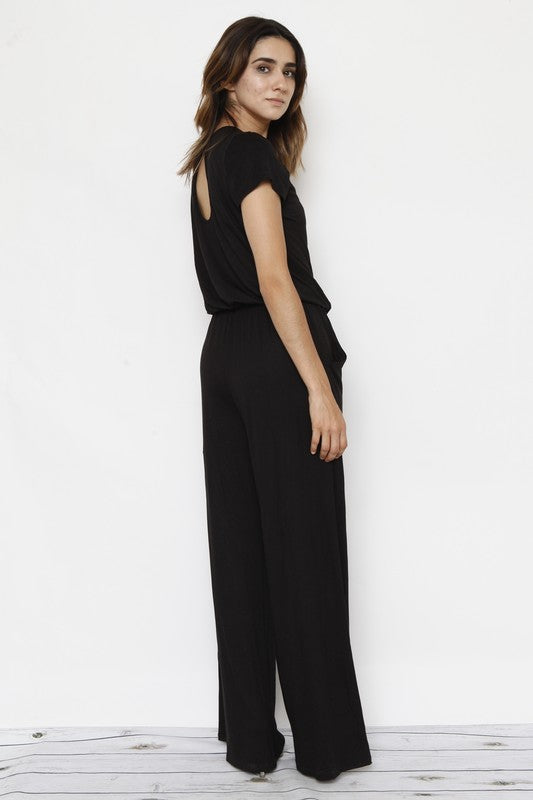 Stylish Short Sleeve Jumpsuit with Pocket