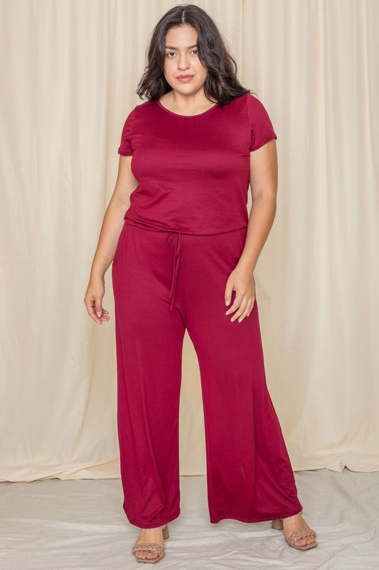 Stylish Short Sleeve Jumpsuit with Pocket