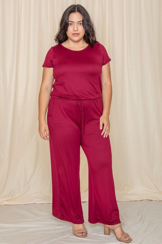 Stylish Short Sleeve Jumpsuit with Pocket