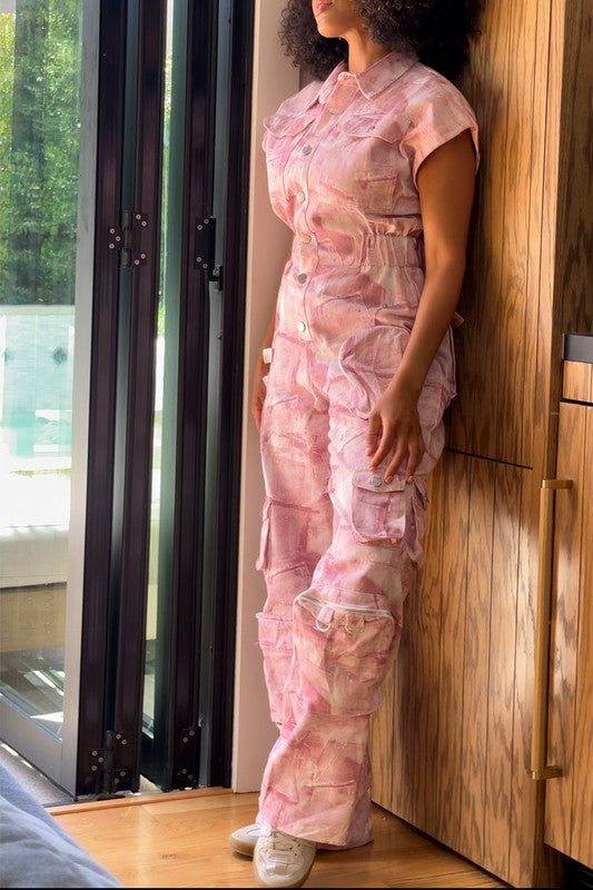 Pink Whisper Tie-Dye Jumpsuit - Sustainable Fashion