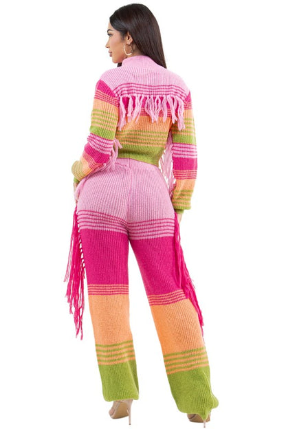 Versatile Fashion 2PC Sweater Pants Set for Women