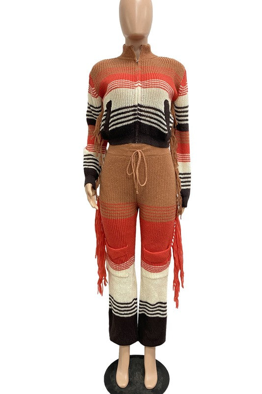 Versatile Fashion 2PC Sweater Pants Set for Women