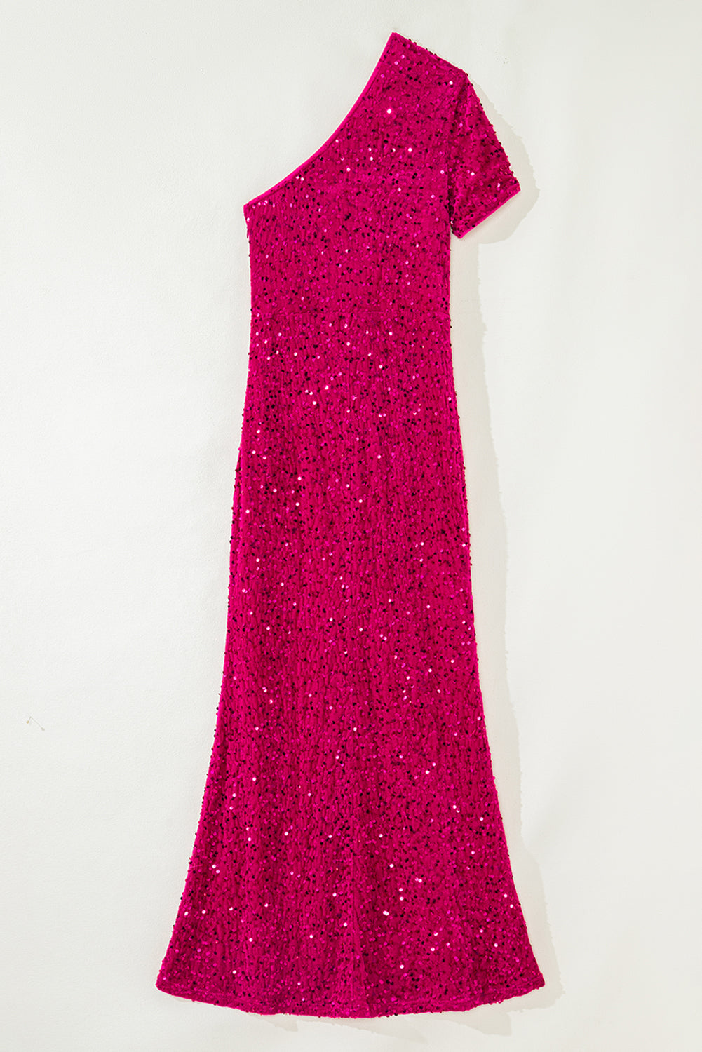 Pitaya Pink One-Shoulder Sequin Bodycon Gown
